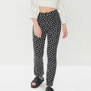 UO High-Waisted Polka Dot Flare Pants Women size L
